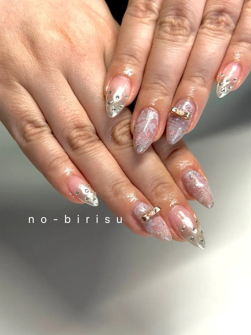 セミロング ハンドネイル no-birisu nailのネイルデザイン