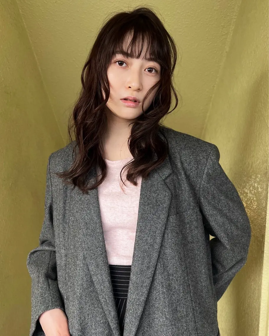 セミロング カット ヘアカラー トリートメント レイヤー/縮毛矯正/ 暖色/mao🎀のヘアスタイル