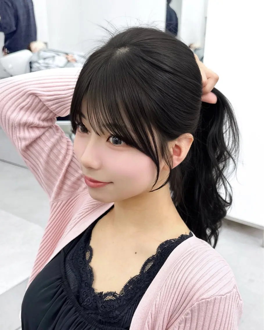 セミロング カラー 顔周りカット 韓国風ヘア レイヤーカット カット ヘアカラー トリートメント 顔周り特化/韓国ヘア /レイヤー/吉野幸大のヘアスタイル
