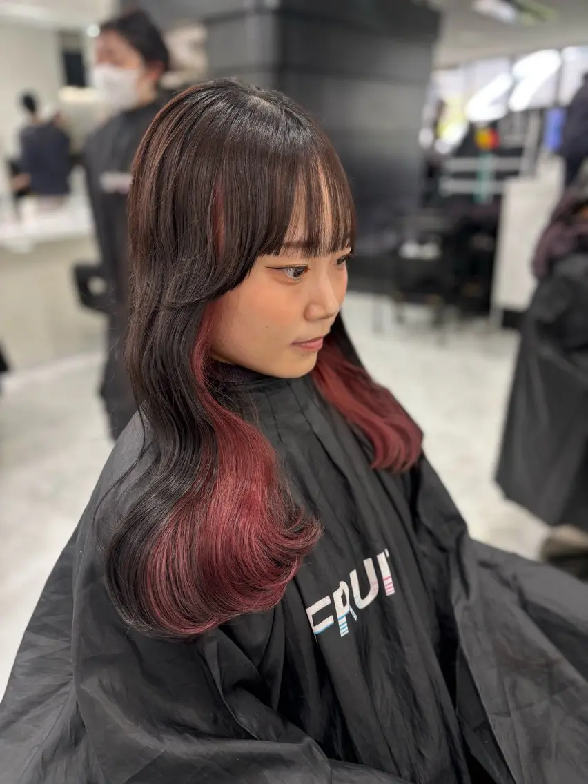 ロング ヘアカラー 🎀暖色カラー🎀 韓国ヘア まなかのヘアスタイル