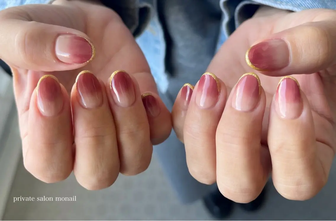 ネイル グラデーション ラメ(グリッター) ハンドネイル nail salon monailのネイルデザイン