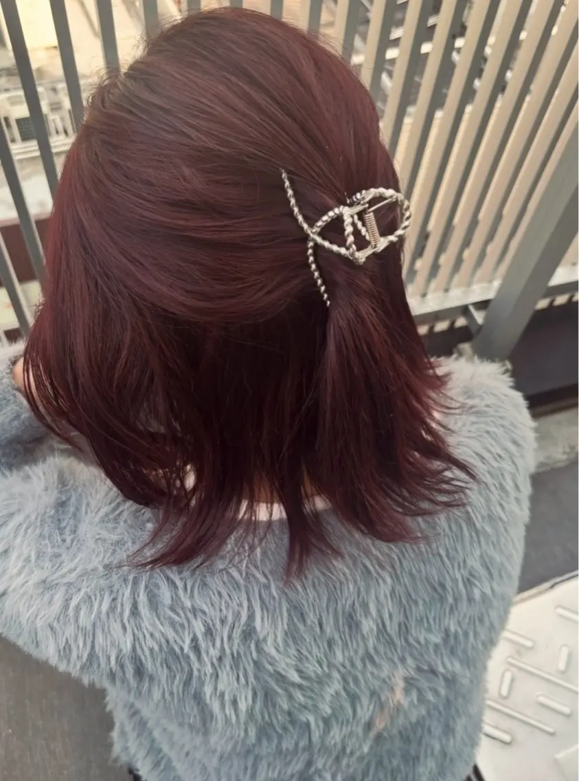 ミディアム カラー ラベンダーカラー レッドカラー ヘアカラー 松井那津子 /ハイライトブリーチのヘアスタイル