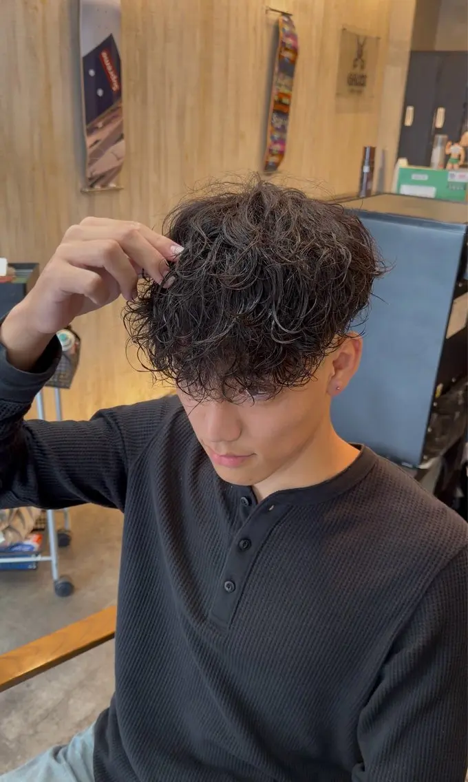 パーマ メンズ 野中 慈穏のヘアスタイル