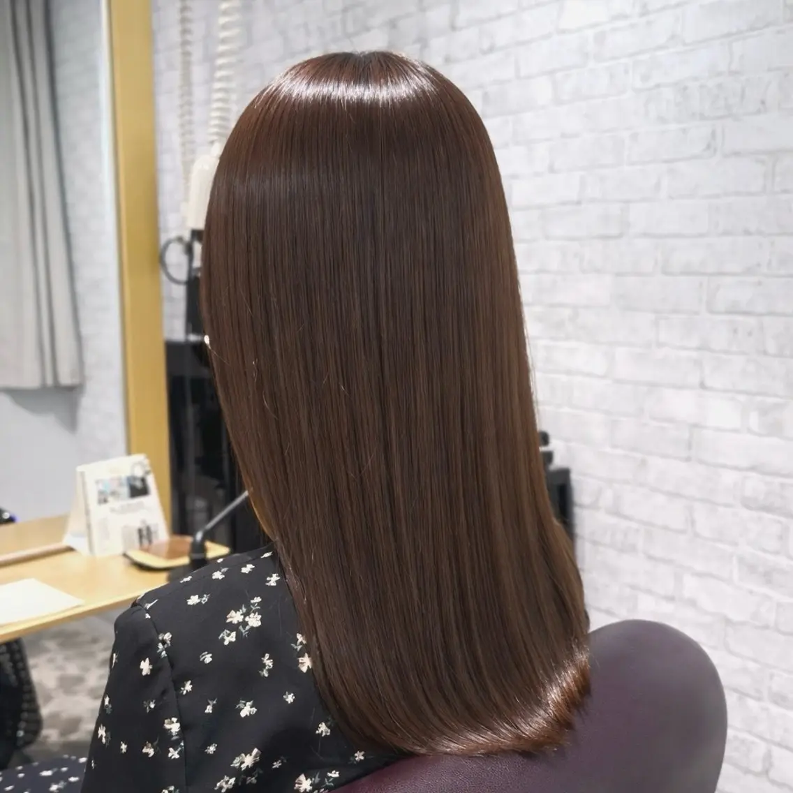 セミロング カラー アッシュ アッシュブラウン ブラウンカラー ヘアカラー Saki💛心斎橋 髪質改善/艶カラーのヘアスタイル