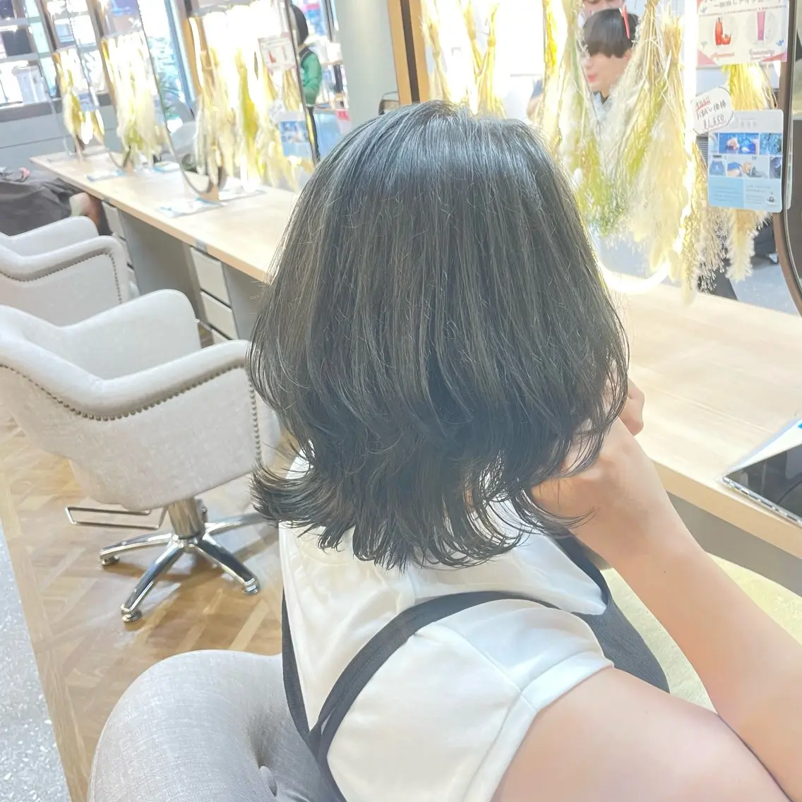 ミディアム 髪質改善 縮毛矯正 トリートメント 酸熱トリートメント MATISSE藤崎 渕上 ジュビアイのヘアスタイル