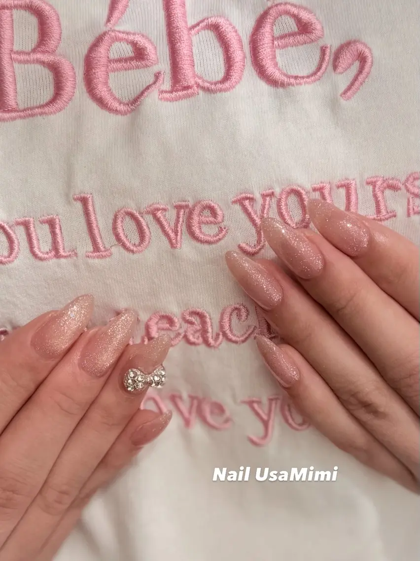 ネイル アートネイル ジェルネイル キラキラネイル オフィスネイル 春ネイル ハンドネイル Nail Usa Mimi ASAKOのネイルデザイン