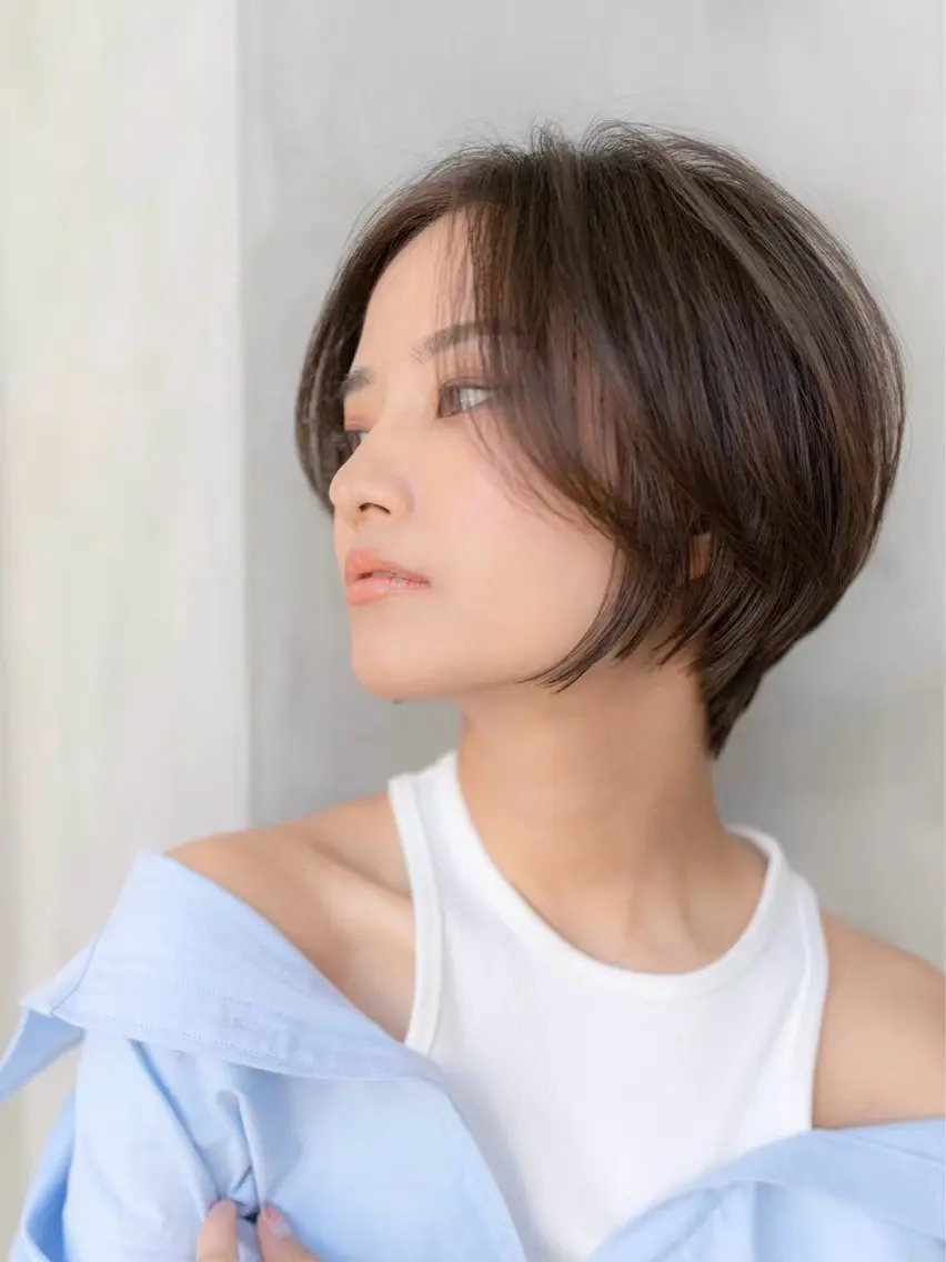 ショート カラー ショートボブ 丸みショート イルミナカラー ボブ 髪質改善 カット ヘアカラー トリートメント 渋谷ボブ特化 /田中航平のヘアスタイル