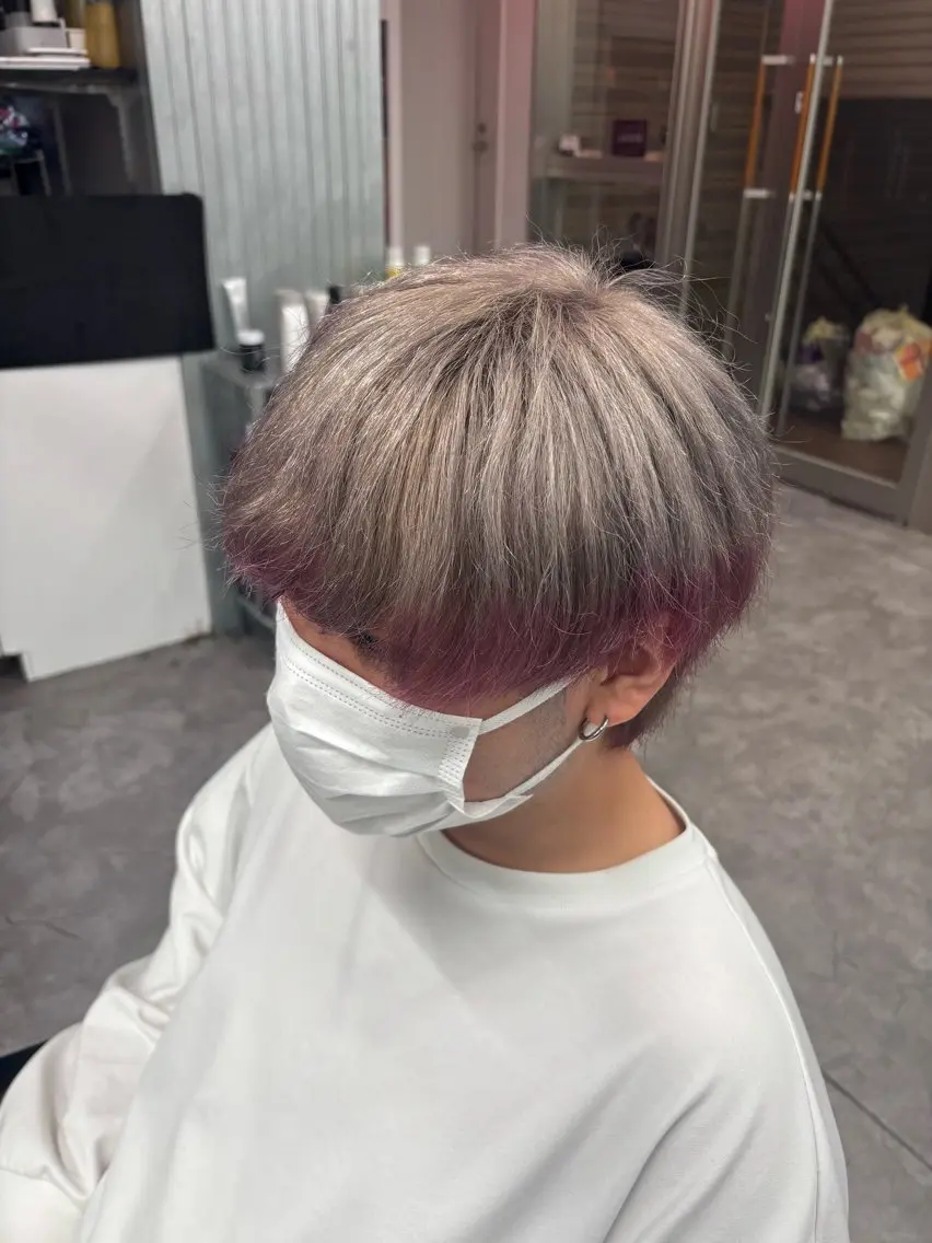 カラー メンズ カット ヘアカラー メンズ特化✨️ 韓国風パーマ🔥一八のヘアスタイル