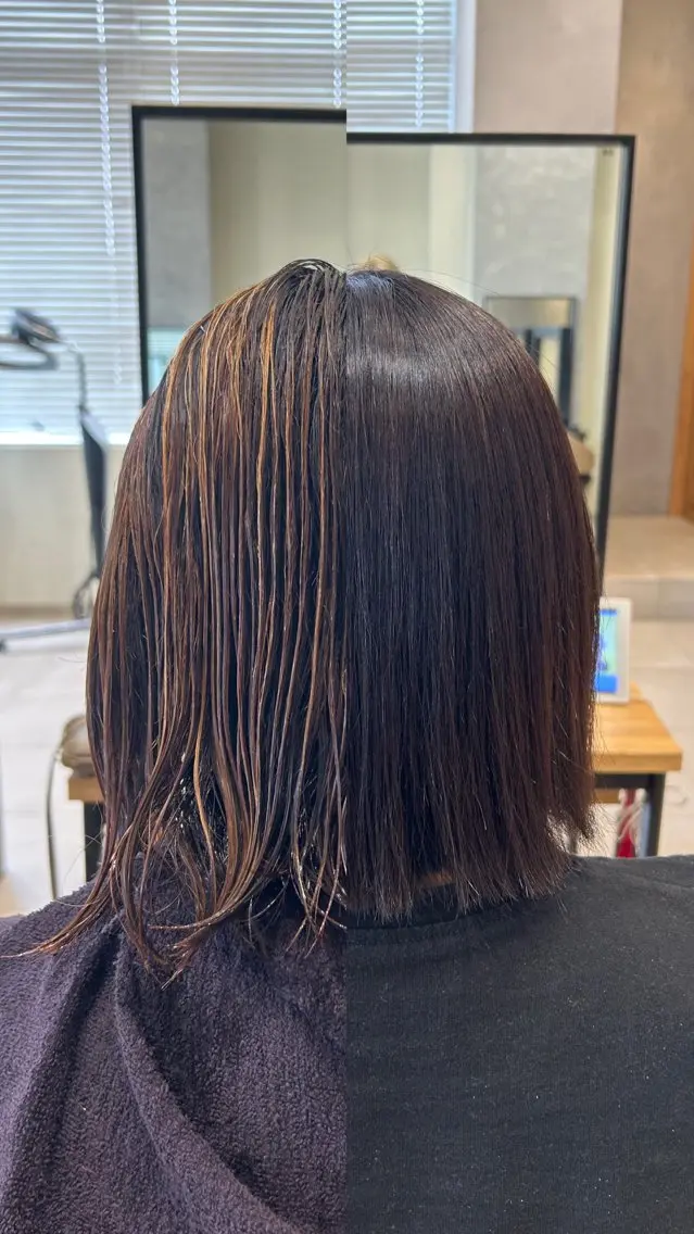 ミディアム 縮毛矯正 トリートメント 朝らくヘア×髪質改善 /ママ美容師 アヤノのヘアスタイル