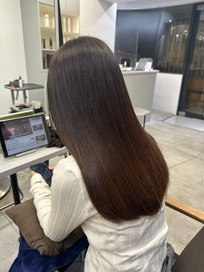 ロング パーマ 縮毛矯正 ハイトーンカラー が絶対可愛い✨泰聖✨のヘアスタイル