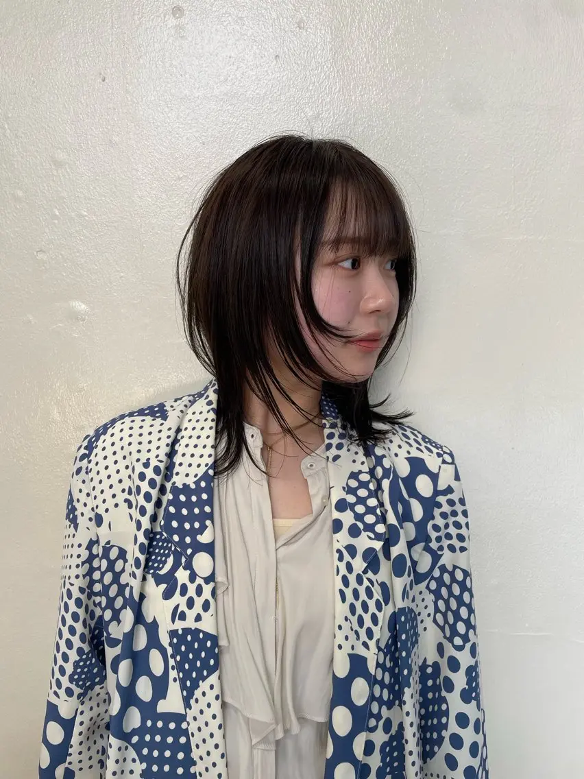 ミディアム カット ヘアカラー トリートメント レイヤー/ボブ/ 透明感カラー/ニワのヘアスタイル