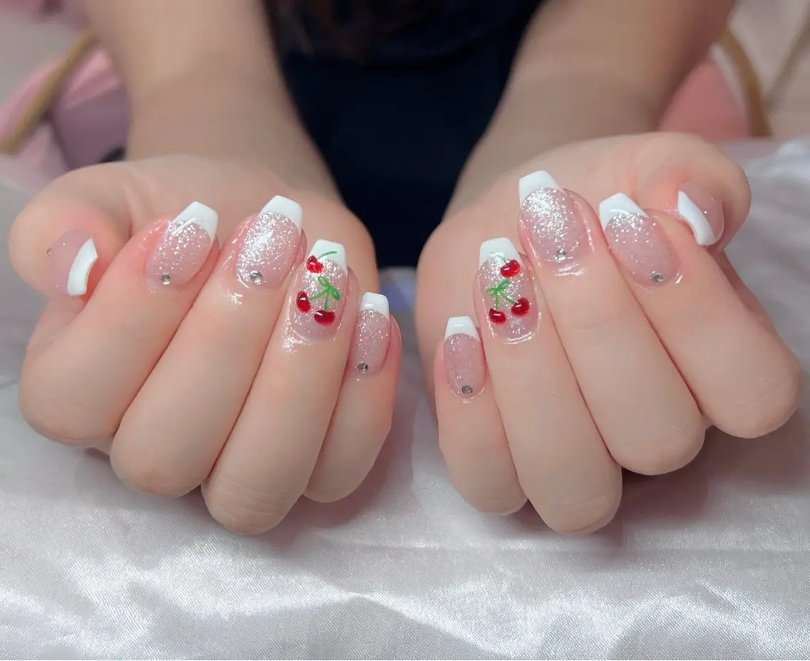 ネイル ハンドネイル 🎀PG🩵 ネイルサロンのネイルデザイン