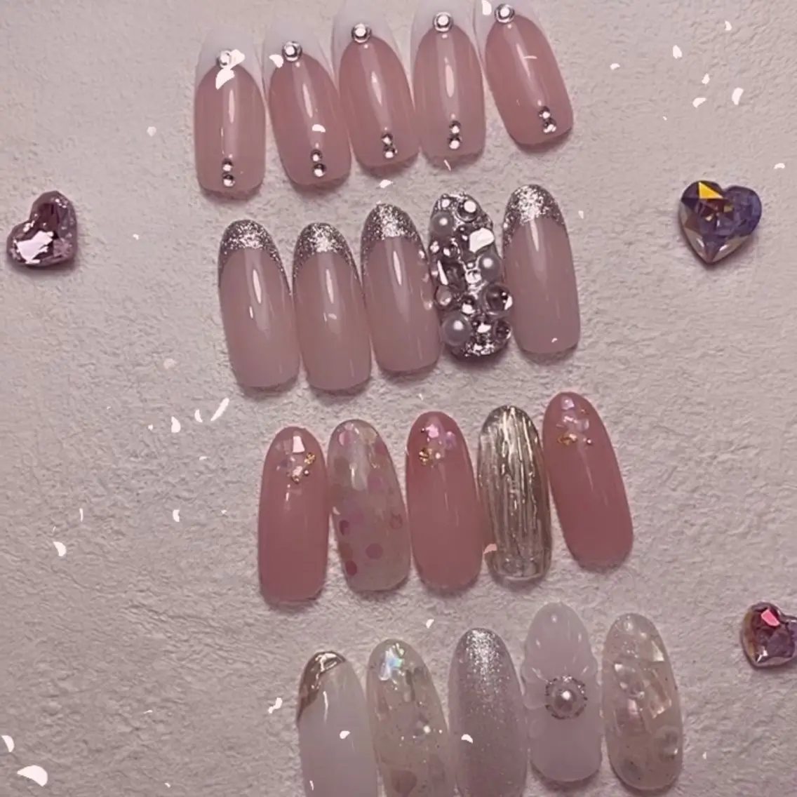 ネイル フラワーネイル フレンチネイル キラキラネイル ピンク シンプルネイル Para Sol nail Maoのネイルデザイン