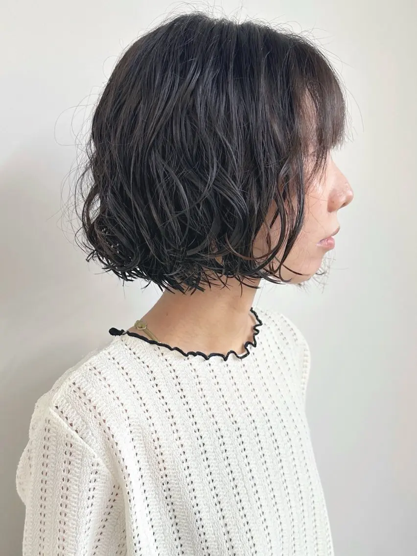 ショート パーマ カット パーマ ボブ/ゆるふわ ボブパーマ/とういのヘアスタイル