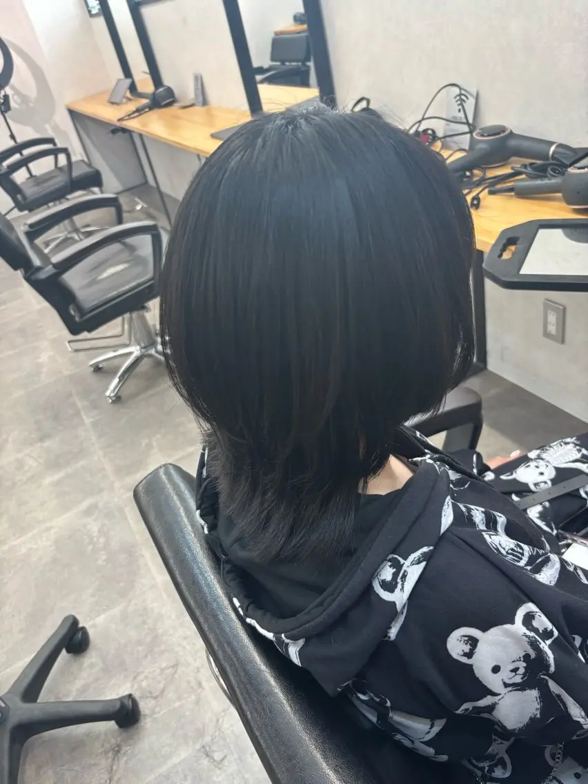 ミディアム ウルフカット エクステ/ハイトーン /ミサキのヘアスタイル