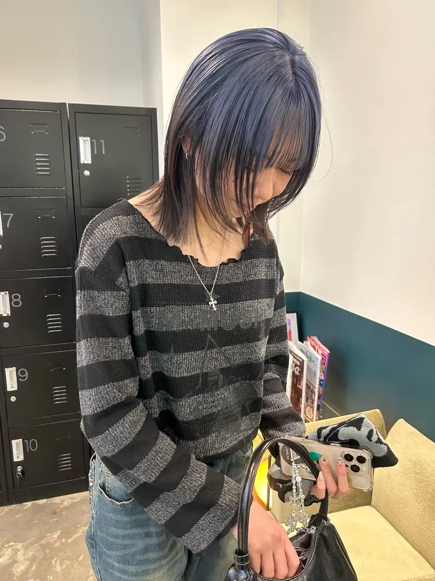 ミディアム カラー 顔周りカット レイヤーカット カット ヘアカラー カラーリスト菅野 竜矢🌈のヘアスタイル