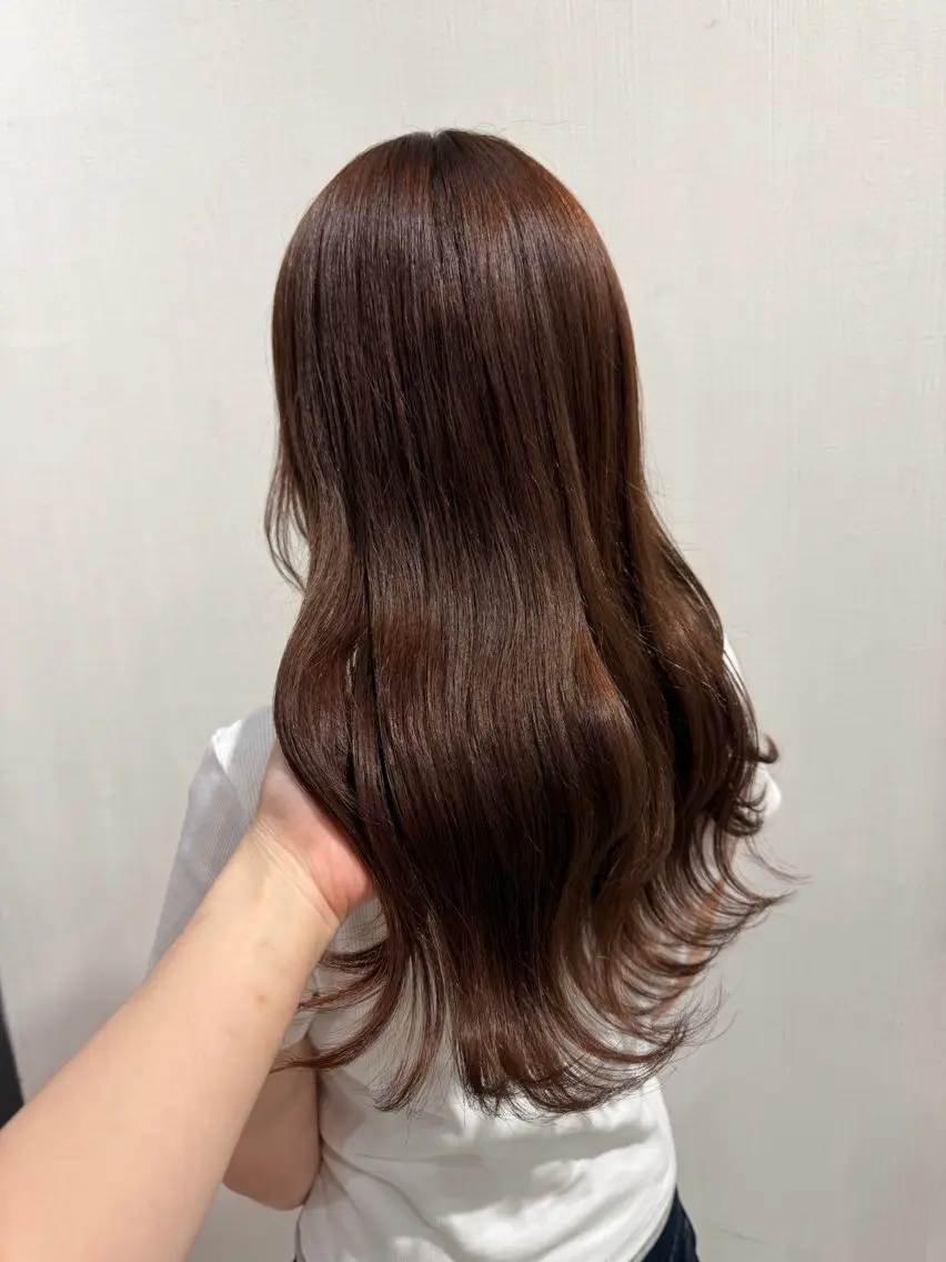セミロング ヘアカラー トリートメント ayumi / 郡山/暖色カラーのヘアスタイル