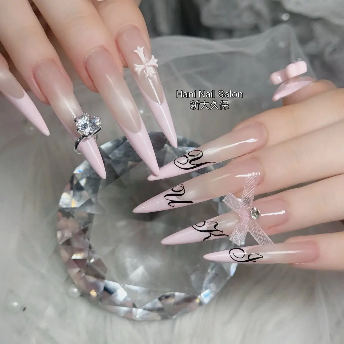 ネイル フットネイル フレンチネイル グラデーション 韓国ネイル ロングネイル ハンドネイル Hani Nail Salonのネイルデザイン