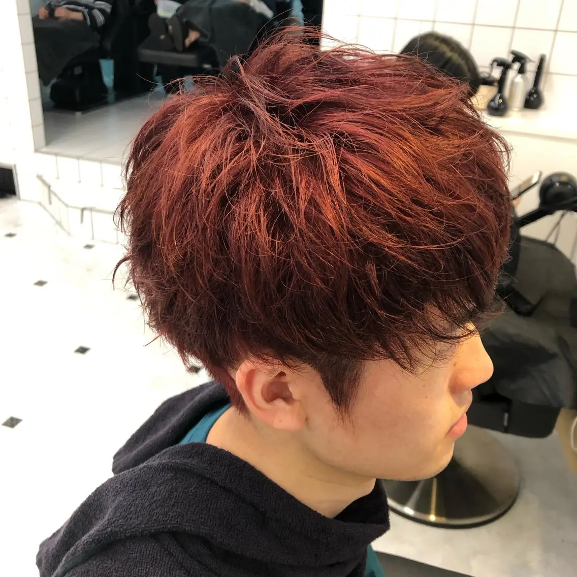 ショート カラー パーマ メンズ ダブルカラー ベージュグレージュ 💕しゅーじ💕のヘアスタイル