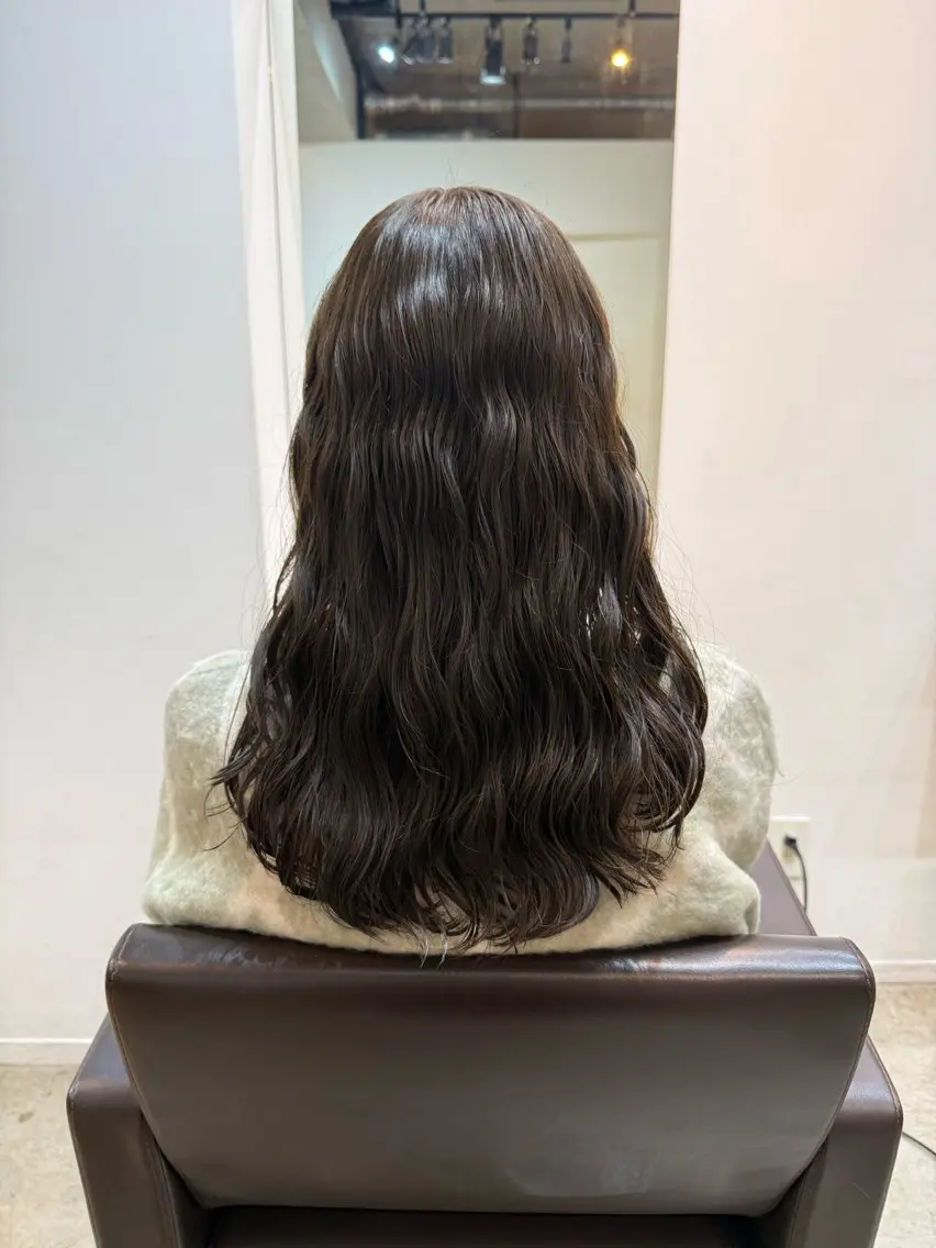 セミロング 🌿朝5分でお洒落 パーマスタイル🌿のヘアスタイル