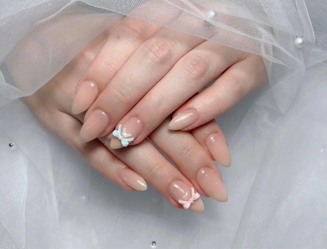 ネイル チークネイル 長さ出し フラッシュネイル フレンチネイル グラデーション ハンドネイル Lenie Nail Salonのネイルデザイン