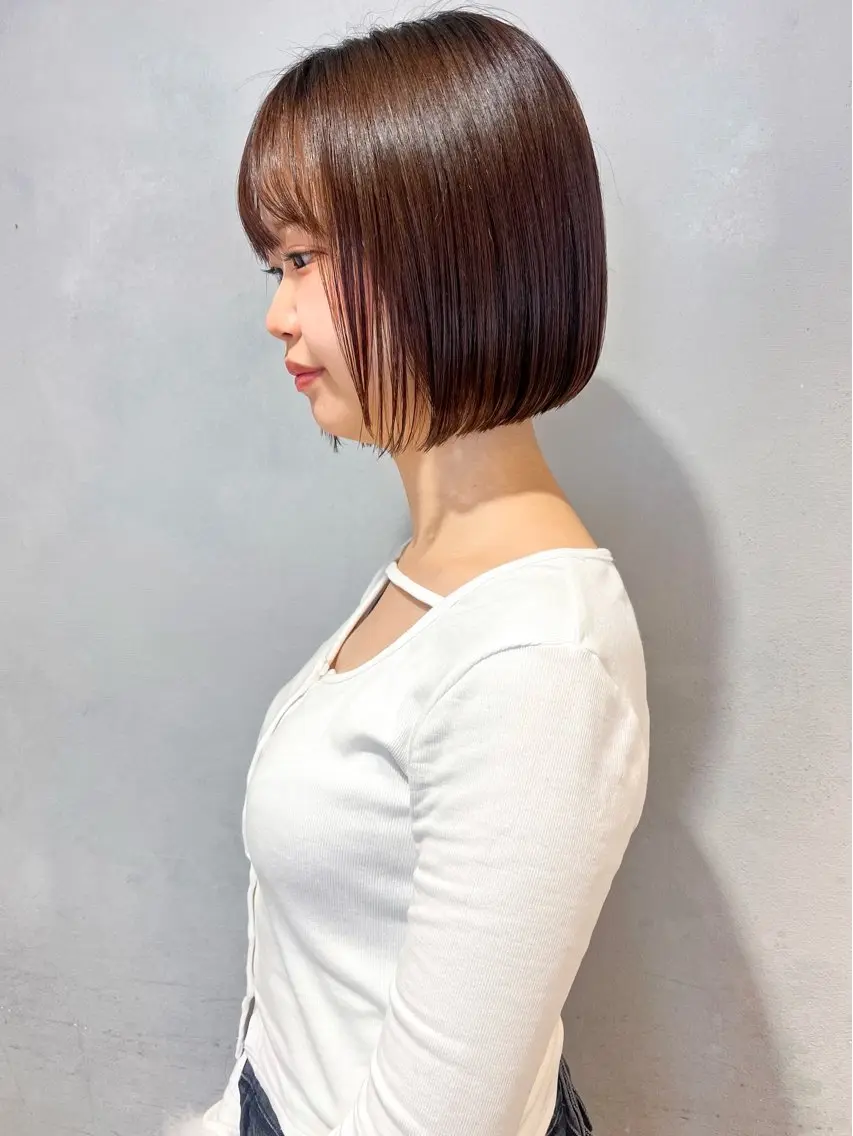 ショート カラー カット トリートメント ヘッドスパ 地毛風ストレート ミニボブ🌷江梨🍎のヘアスタイル