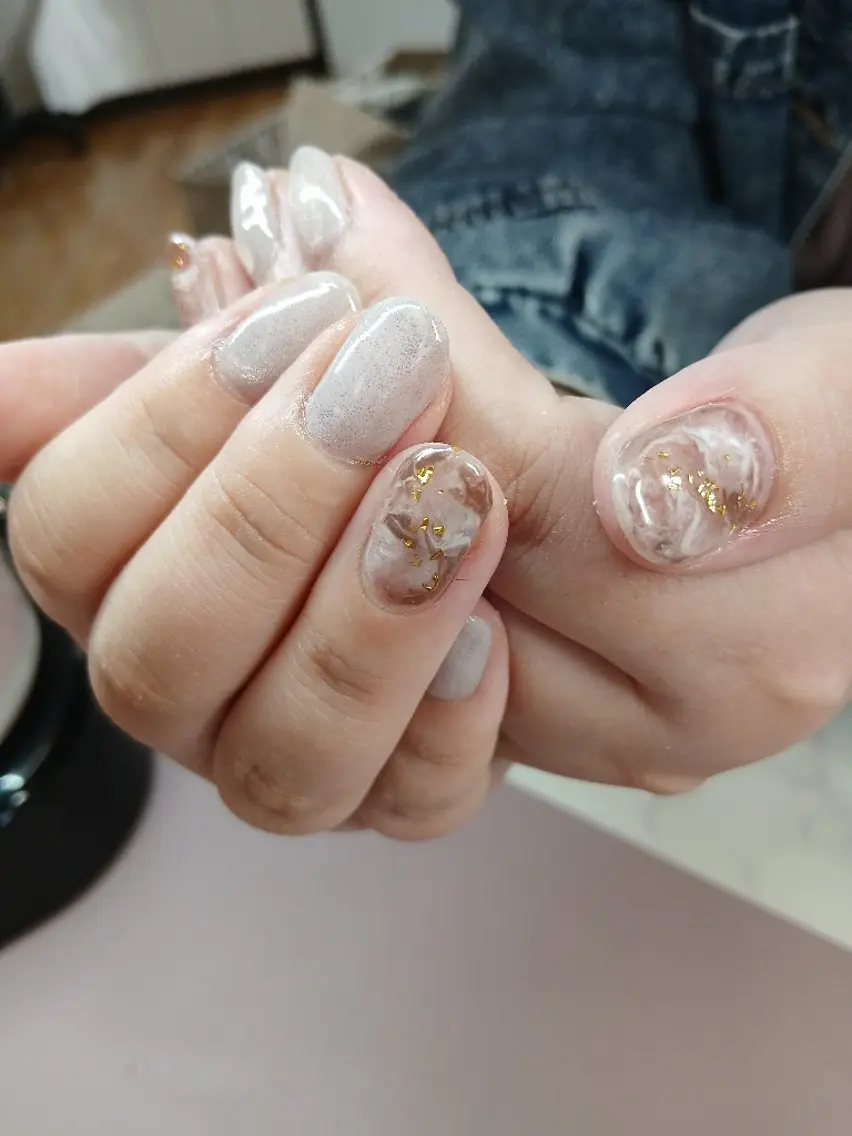 ネイル 大理石ネイル(マーブル) シンプルネイル LuoSilque Yukaのネイルデザイン