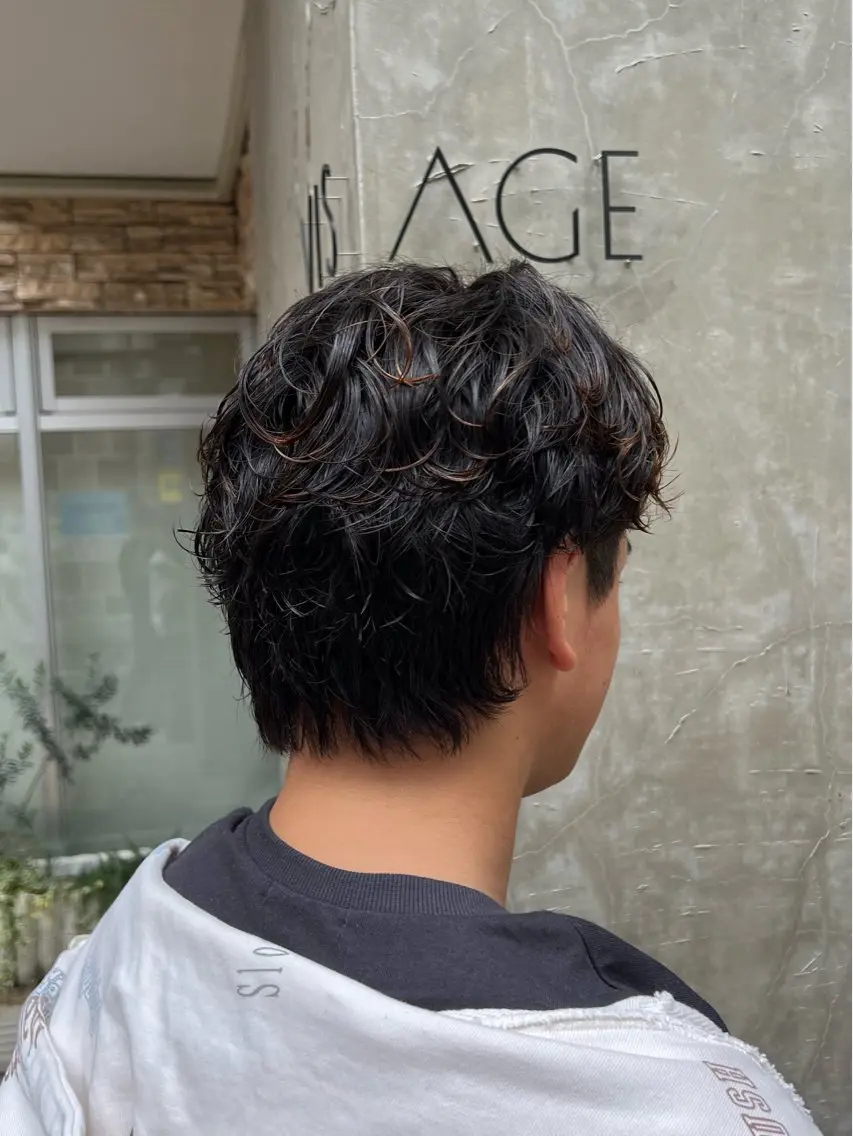 パーマ メンズ センターパート メンズパーマ カット パーマ いぐちしょうた🫧 VISAGEbaskのヘアスタイル