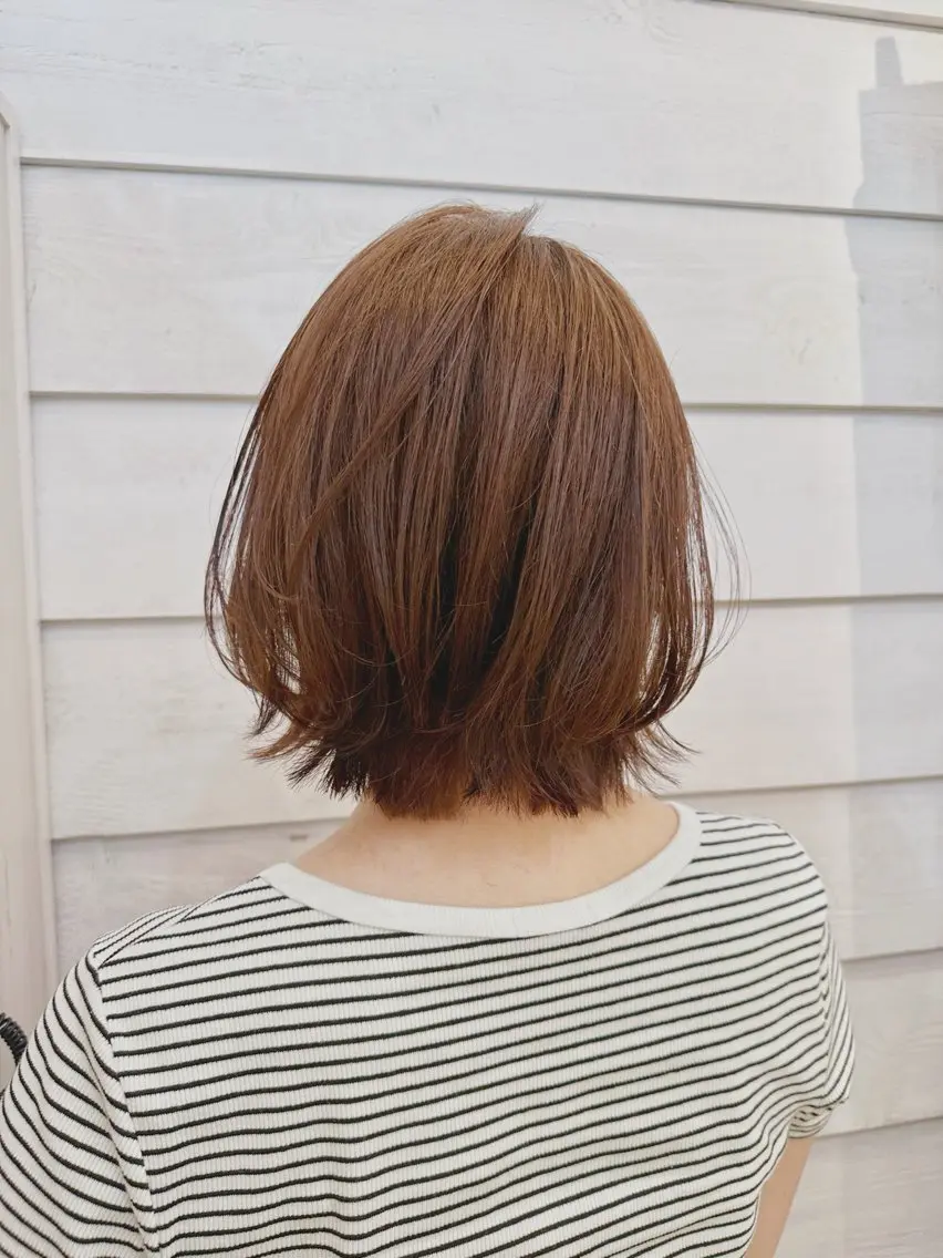 ミディアム カラー ショートボブ ボブ くせ毛 カット ヘアカラー トリートメント 👑銀座ショート/ 絶壁補正/金子涼👑のヘアスタイル
