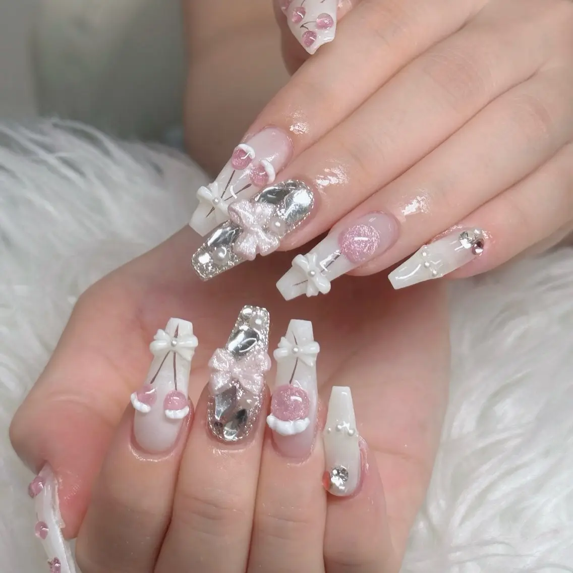 ネイル フットネイル フレンチネイル グラデーション 韓国ネイル ロングネイル ハンドネイル Hani Nail Salonのネイルデザイン