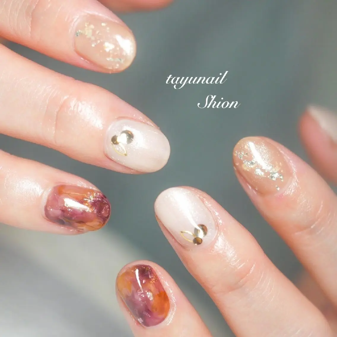 ネイル アートネイル ブルー ジェルネイル ニュアンスネイル パラジェル ネイルサロン 【たゆnail】のネイルデザイン