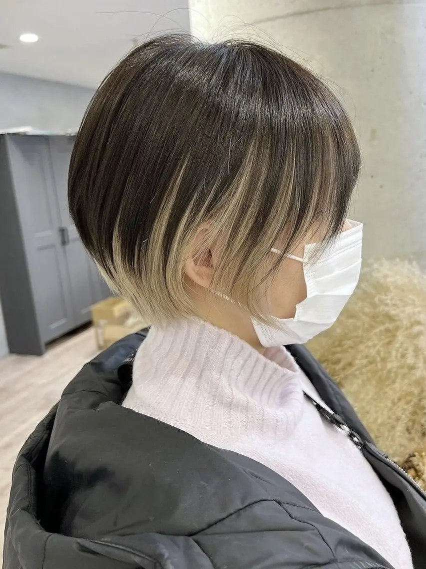 ショート 丸みショート ショートヘア ケアブリーチ🌟 ♢WATARU♢のヘアスタイル