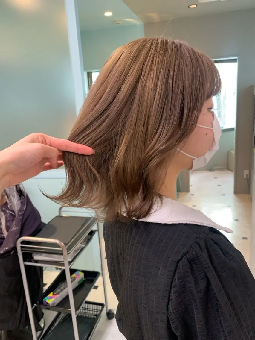 ミディアム カラー ヘアカラー トリートメント 大人っぽレイヤー/ベ ージュ🪄yuunaのヘアスタイル
