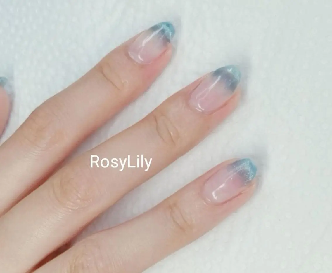 ネイル フレンチネイル グラデーション マグネットネイル プライベートサロン Rosy Lilyのネイルデザイン
