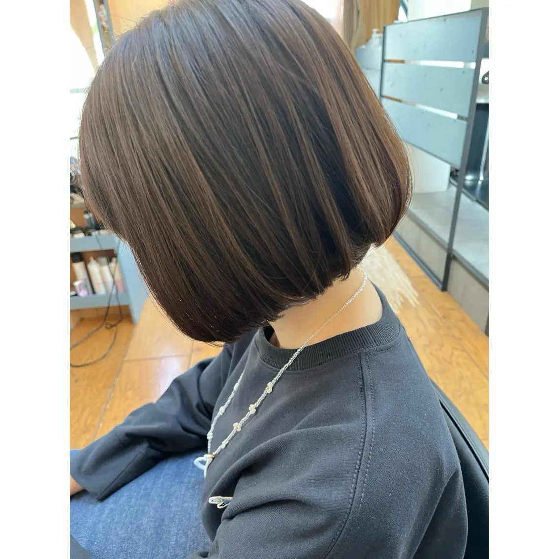 ショート カラー ボブ カット ヘアカラー トリートメント Lagom なかだのヘアスタイル