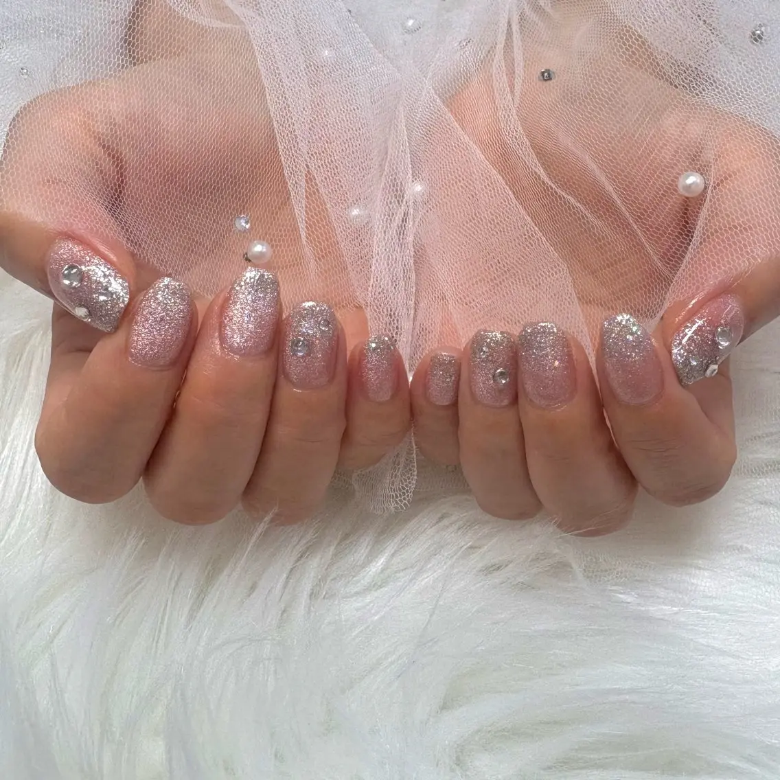 ネイル マグネットネイル ストーンネイル ワンホンネイル ハンドネイル SHINE nail salonのネイルデザイン