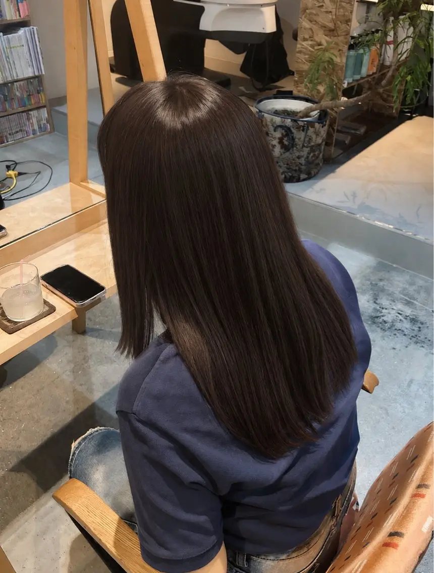 【サラサラ健康髪へ🪽】【カラー+3stepトリートメント】【ミディアム料金】モデル様🩷の写真