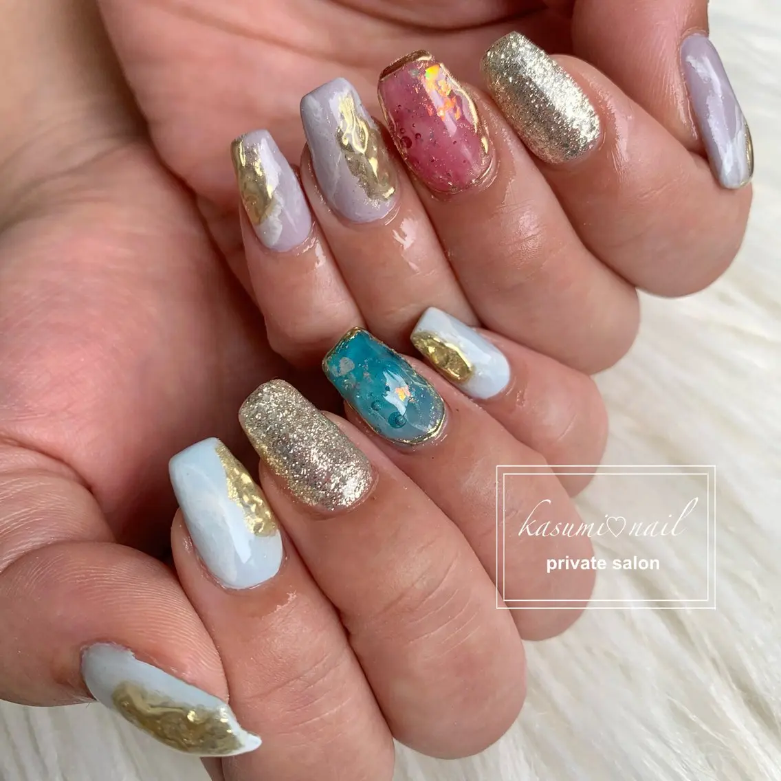 ネイル 大理石ネイル(マーブル) ニュアンスネイル KASUMI♡ Nailのネイルデザイン