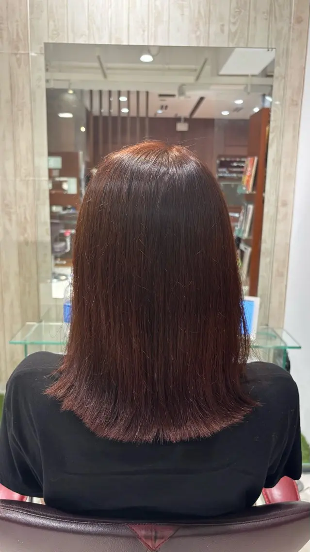 カラー ブラウンカラー オレンジ オレンジブラウン ヘアカラー 松倉 千紘のヘアスタイル