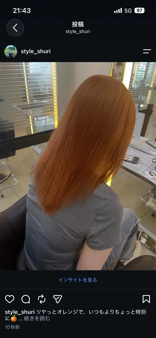 ミディアム ヘアカラー STYLE しゅりのヘアスタイル