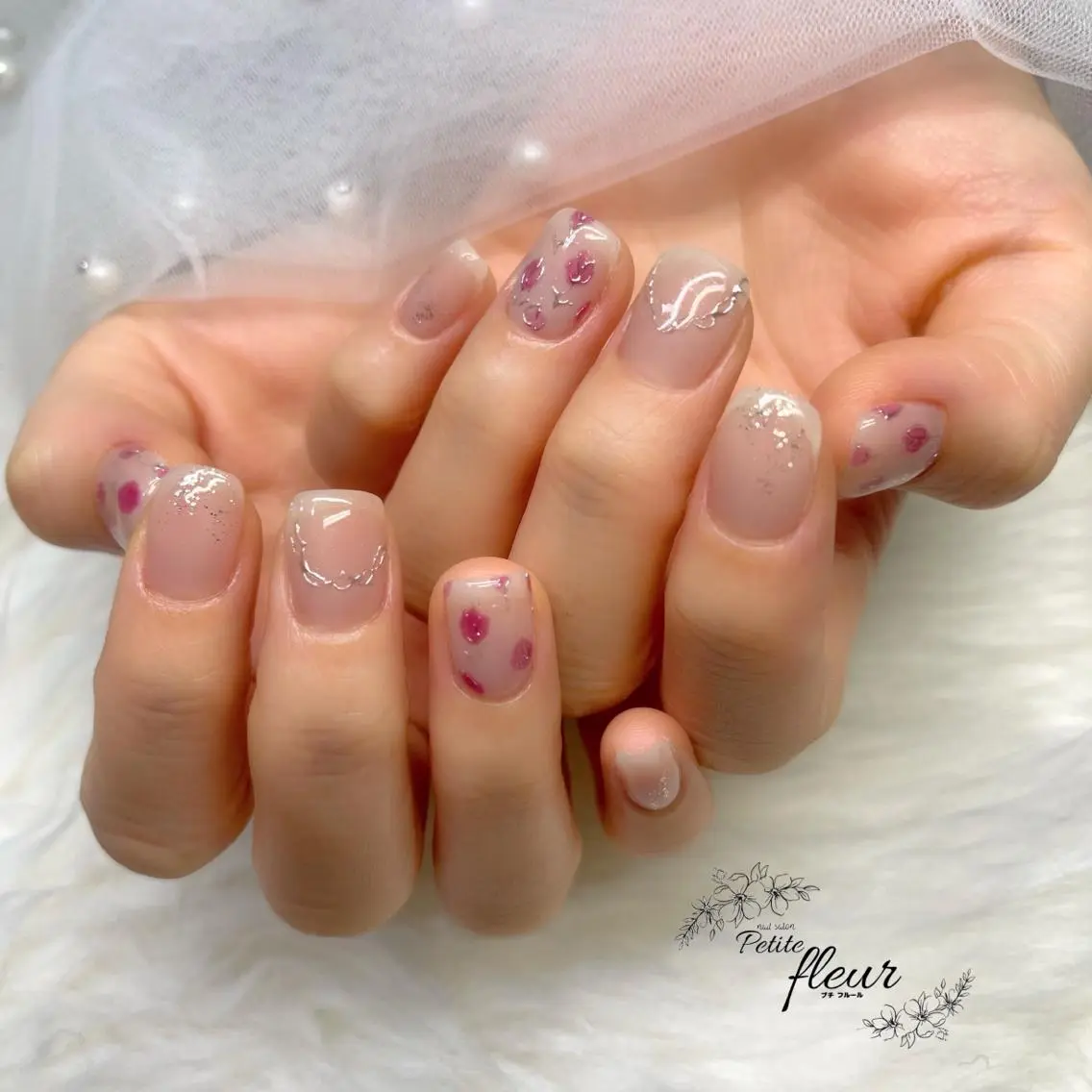 ネイル 春ネイル ❁⃘*。Petite fleur❁⃘*りさのネイルデザイン