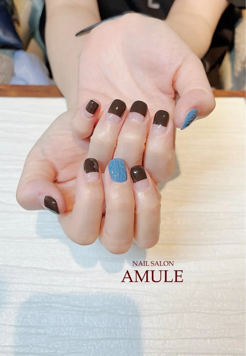 ネイル フレンチネイル ジェルネイル NAILSALON AMULEのネイルデザイン