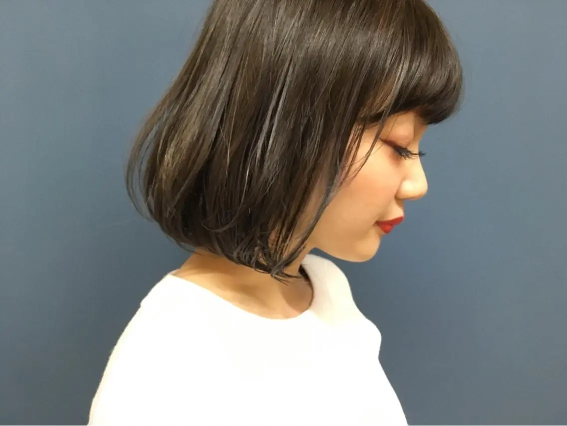 ミディアム カラー カット 縮毛矯正 トリートメント 山中 直輝のヘアスタイル