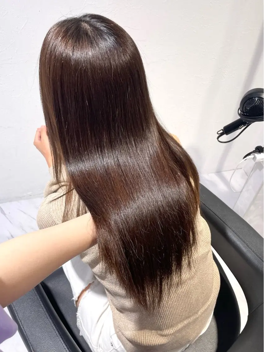 ロング カラー ブラウンカラー ヘアカラー トリートメント ヘッドスパ ヘアセット 表参道♡暗髪♡ 艶カラー♡アユミのヘアスタイル