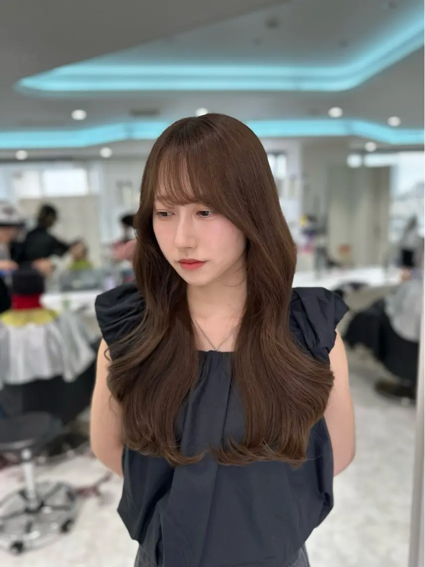 ミディアム カラー ヘアカラー トリートメント ♡上品韓国髪♡ブラ ウン/SAYATOのヘアスタイル