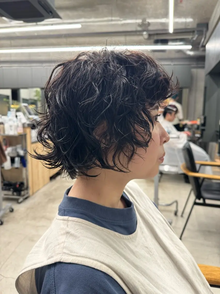 ショート パーマ ウルフカット カット パーマ トリートメント 前田ジュン /ショート/似合わせのヘアスタイル