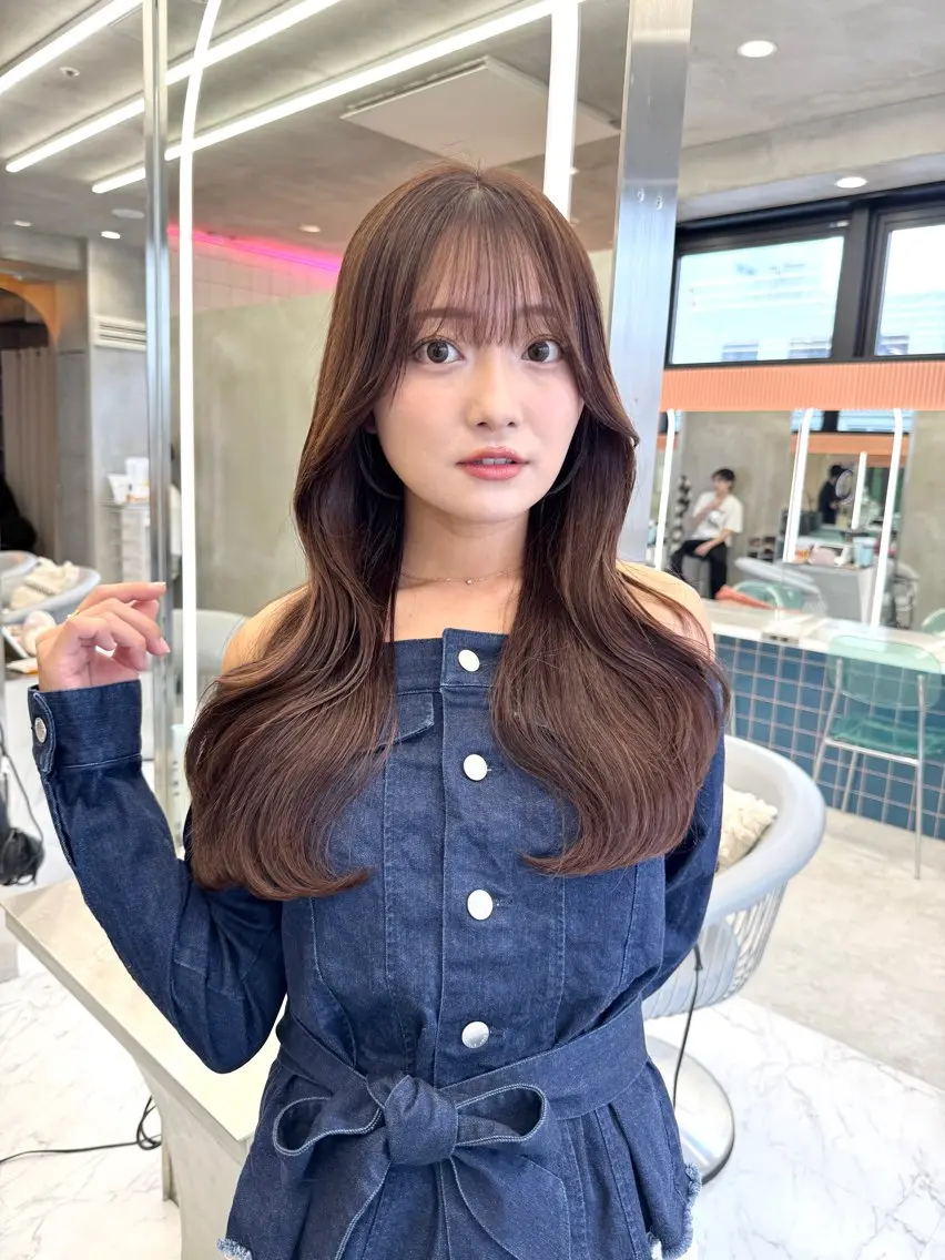 ミディアム カット ヘアカラー トリートメント 💎韓国レイヤー/ 髪質改善💎武村侑哉のヘアスタイル
