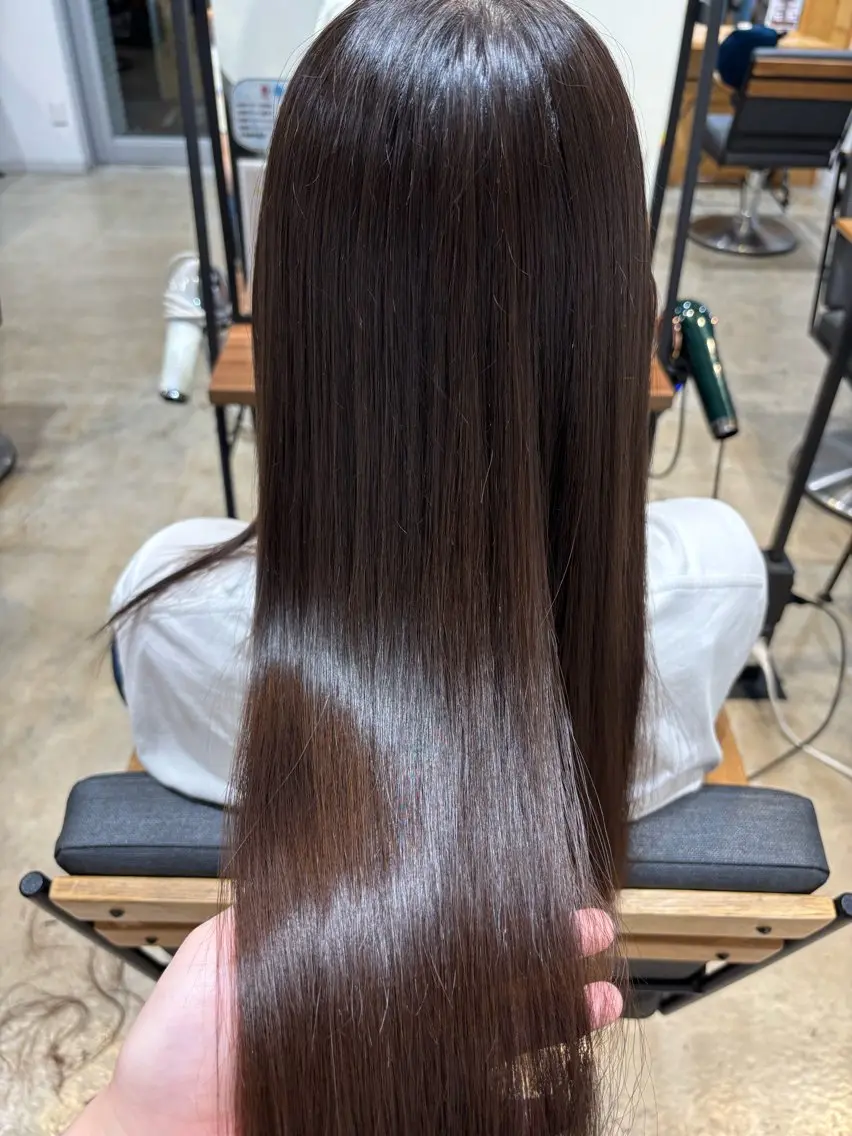 ロング 縮毛矯正 カット 縮毛矯正 透明感カラー💎前髪 顔まわり/小由葵のヘアスタイル