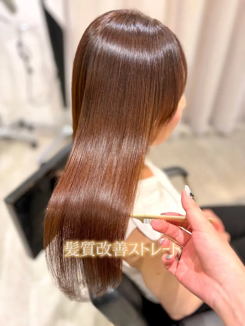 ロング パーマ 縮毛矯正 カット 縮毛矯正 《艶髪質改善》 かのん☽⑅ ˖のヘアスタイル