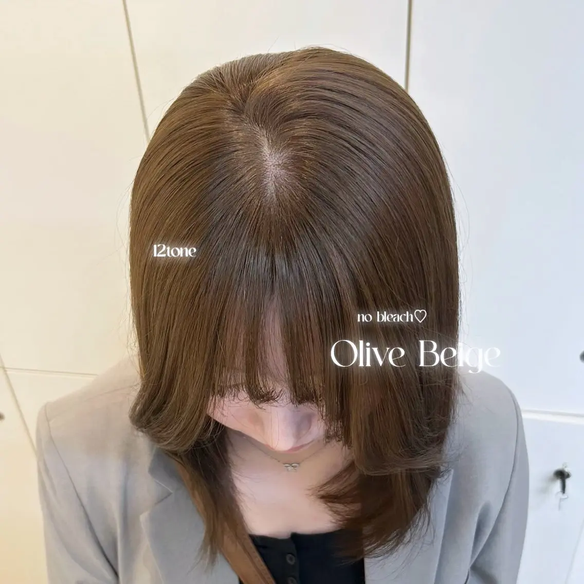 ミディアム カラー ヘアアレンジ ヘアカラー トリートメント ヘアセット 透け感ベージュ🤎 韓国ヘアtakutoのヘアスタイル